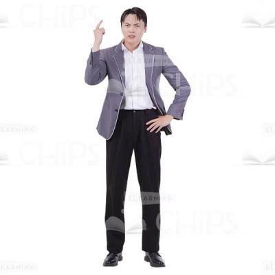 Puzzled Cutout Businessman Gesturing With Index Finger Up-0