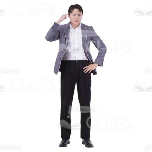 Asian Cutout Man Thinking About Something Pointing On Himself-0