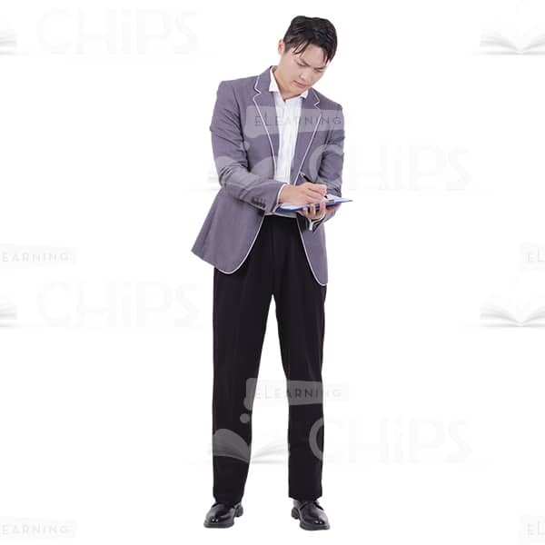 Young Man Looking And Recording In The Clipboard Cutout Photo-0