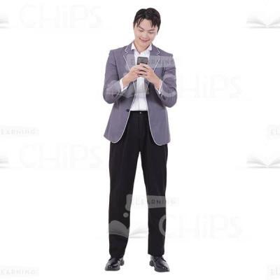 Young Man Looking Information On Mobile Phone Cutout Image-0