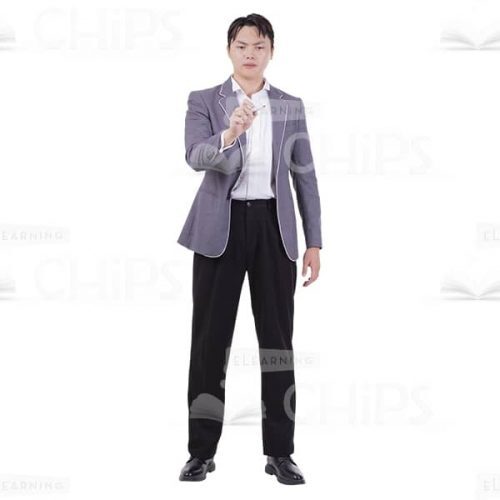 Calm Businessman Focused On Marker In Hands Image Cutout-0