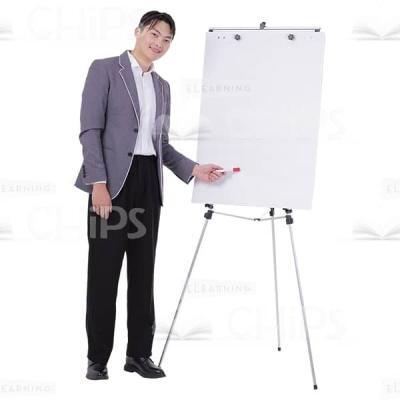 Excited Man Focus On Flipchart By Marker Picture Cutout-0