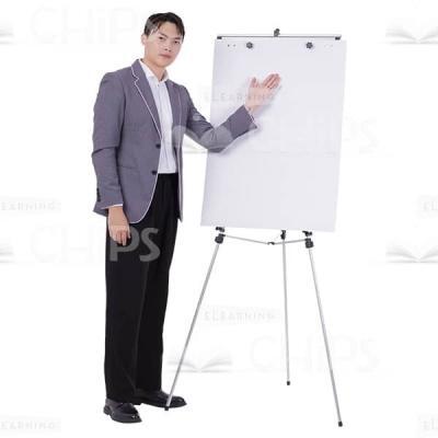 Account Manager Cutout Man Making A Presentation With Flipchart-0