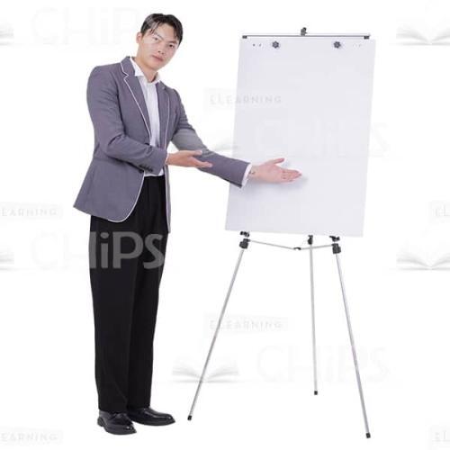 Confident Man Focuses On Board With Both Arms Cutout Picture-0