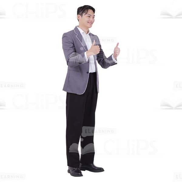 Expresses Cutout Man Doing Gesture Thumbs Up With Both Arms-0