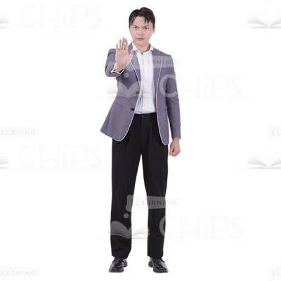 Concentrated Young Man With Gesture Stop Cutout Picture-0