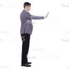 Right Profile Man Arm Raised With Stop Gesture Cutout Photo-0