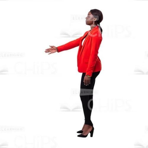 Businesswoman Left Profile With Gesture Shaking Hand Cutout Image-0