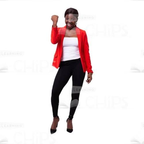 Happy Cutout African Woman Making Yes Gesture Right Hand-0