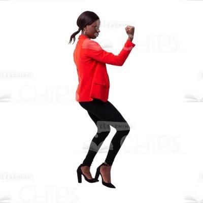 Right Profile Cutout Young Woman Showing Yes Gesture One Hand-0