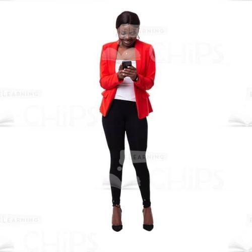 Glad Businesswoman Looking Something On The Phone Cutout Photo-0