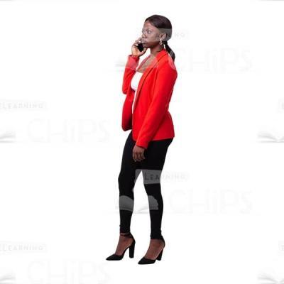 Left Profile Angry Business Woman With Mobile Phone Image Cutout-0