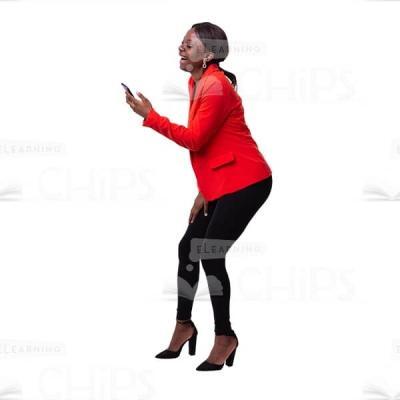 Businesswoman Using Mobile Phone And Laughing Cutout Picture-0