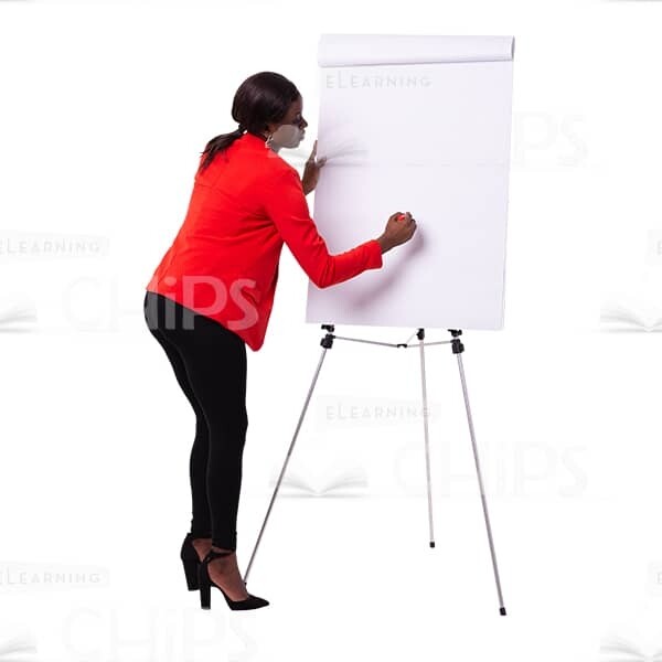 Businesswoman Writing By Red Marker On The Flipchart Cutout Photo-0