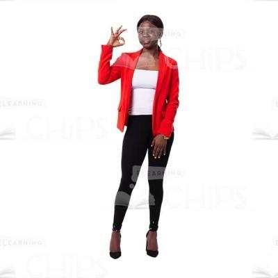 Elegant Businesswoman Making Gesture Ok Picture Cutout-0