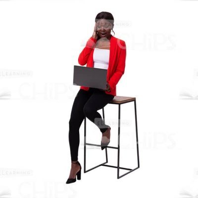 Positive Shoked Business Woman Working On A Laptop Cutout Picture-0
