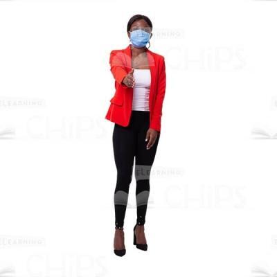 Greeting By Rght Hand Cutout Young Businesswoman In Medical Mask-0