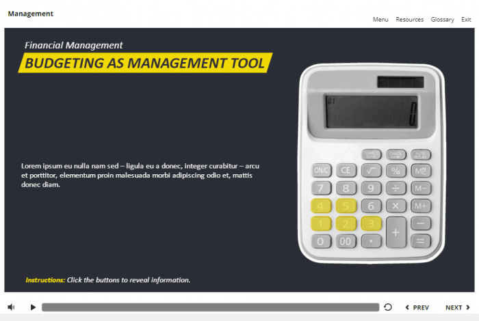 Management and Finances Course Starter Template — Articulate Storyline 3 / 360-58047
