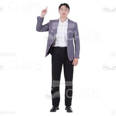 Confident Cutout Man Gesture Have Idea Pointing Up By Finger-0