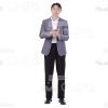 Elegant Asian Man Gesturing Clapping Hands Cutout Photo-0