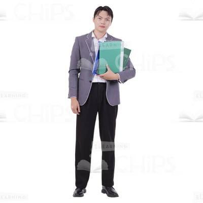 Account Manager Cutout Man Holding Stack Of Folders In Arm-0