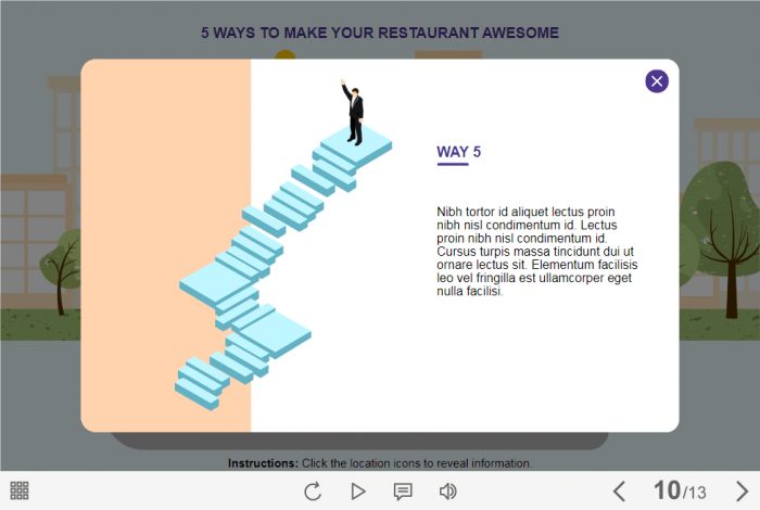 Restaurant Markers — Lectora Template-58421