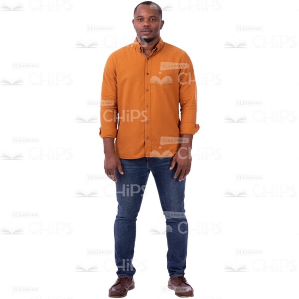Calm Cutout African Man Stands And Looks At The Camera-0