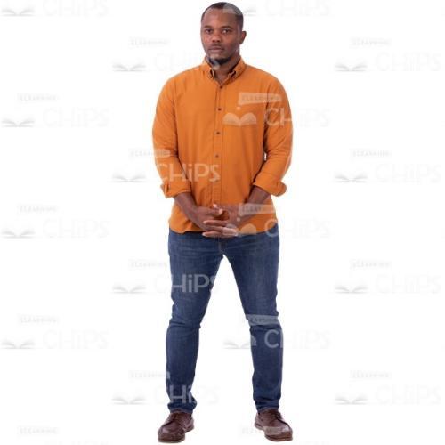 Confident Man Holds Hands In Front Of Him In Lock Image Cutout-0