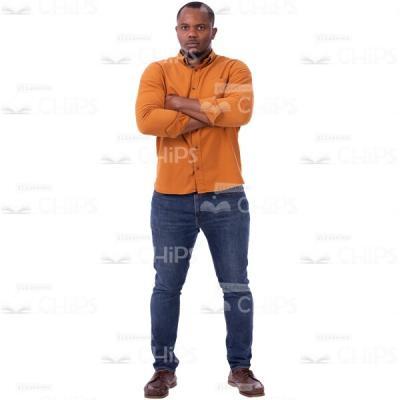 Good-Looking Man Worried Crossed Arms Picture Cutout-0