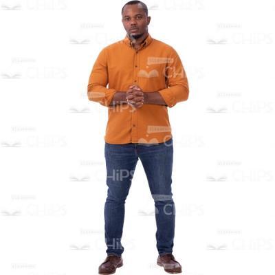 Man In Casual Style Keeps Palms In Lock Cutout Image-0