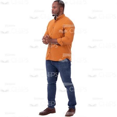 Quarter-Turned Man Holds Arms Crossed In Front Of Him Cutout Photo-0