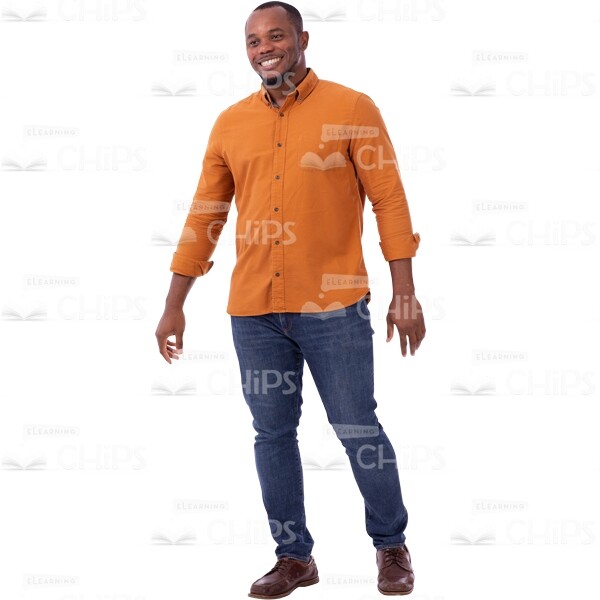 Relaxed Man Quarter-Turned With Wide Smile Photo Cutout-0
