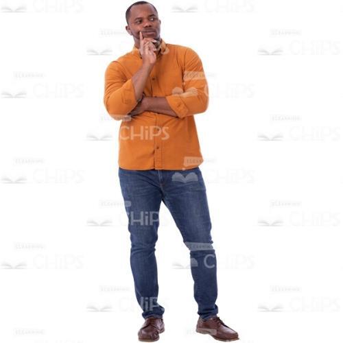 Thoughtful Man With Gesture Idea Crossed Hands Image Cutout-0