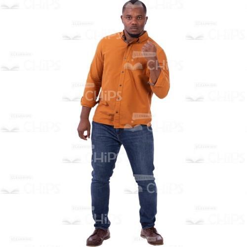 American Cutout Man With Determined Look Doing Yes Gesture-0
