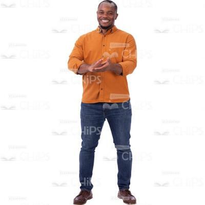 Young Man With Wide Smile Clapping In Hands Cutout Image-0
