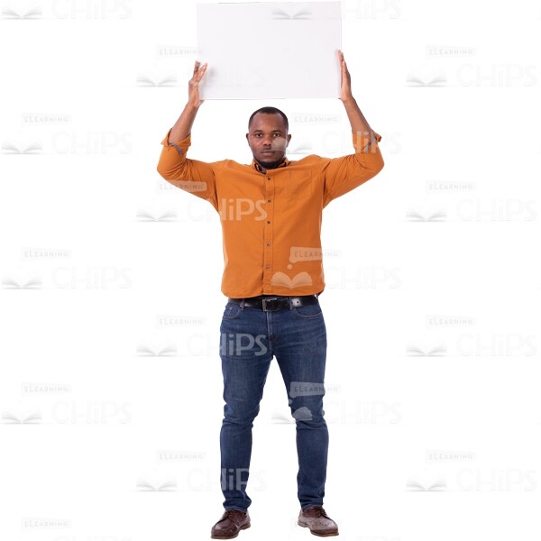 Confident American Man Making Presentation Overhead Cutout Image-0