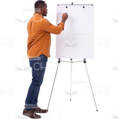 Focused Cutout Man Making Notes On Flipchart With White Paper-0
