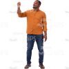 Handsome Man With Marker Gesture Writing At Front Cutout Image-0