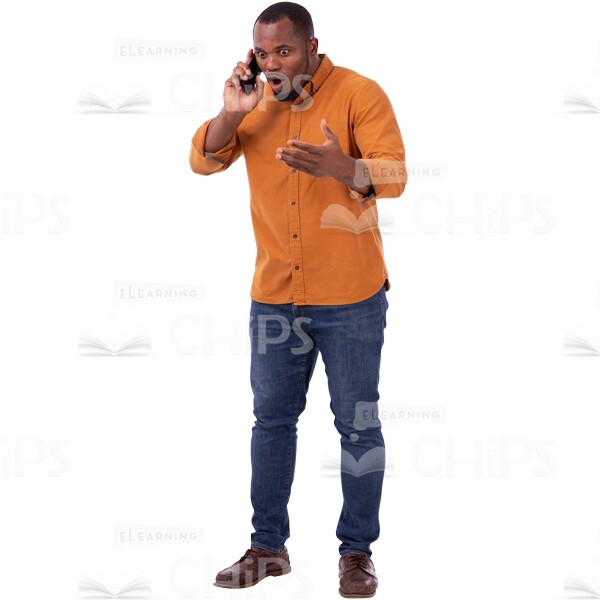 Good-Looking Man Answers A Call Reaction Shock Cutout Picture-0