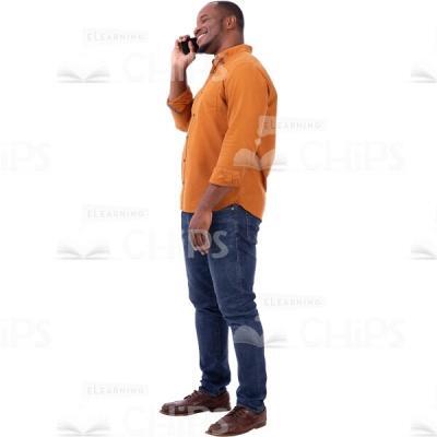 Delighted Man Relaxed Answers The Phone Call Cutout Photo-0