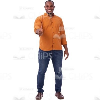 Attractive Cutout Man With Wide Smile Shows Thumb Up-0