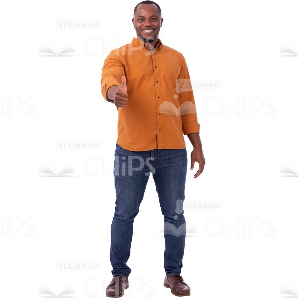 Attractive Cutout Man With Wide Smile Shows Thumb Up-0