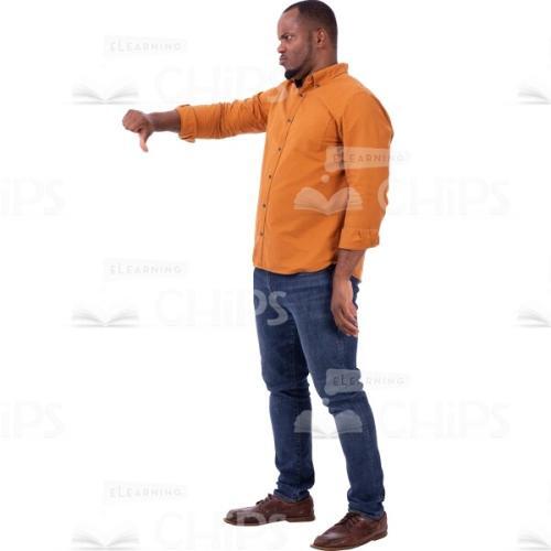 Thumbs Down By Disappointed Cutout Young Man Half-Turned-0