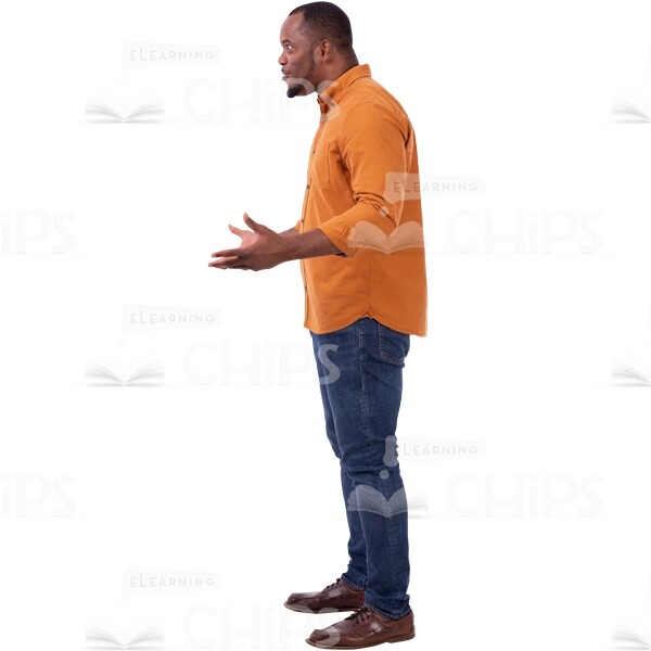 Surprised Cutout Man Spreads Arms Questioning Look Side View-0
