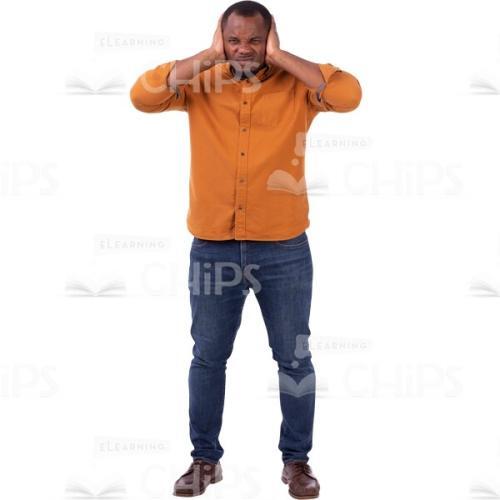 Nervous Man Closed Ears By Hands From Noise Image Cutout-0