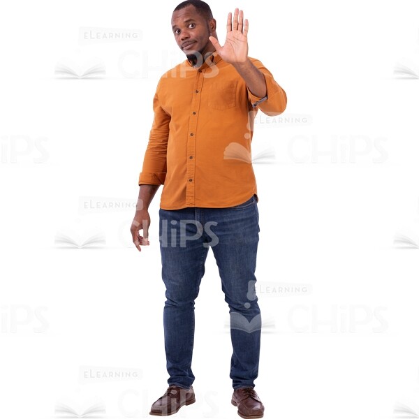 Handsome Man Leaves And Waving Left Hand Cutout Photo-0