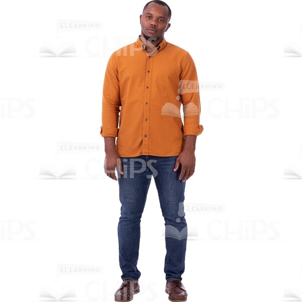 Serious American Man In Casual Style Standing Cutout Picture-0