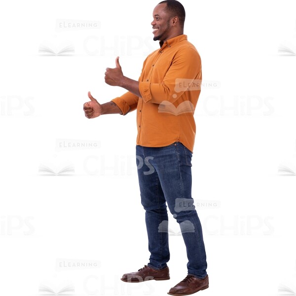 American Strong Man Both Arms With Gesture Likes Side View-0