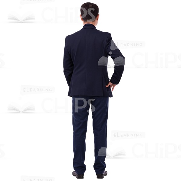 Asian Man Back View with Hand on Chest Cutout Photo-0