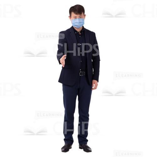 Cutout Image Confident Man Offering Handshake Face Under The Mask-0